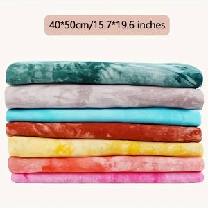 7pcs 100% Cotton Hand Dyed Fabric Bundle, Precut 15.7x19.6