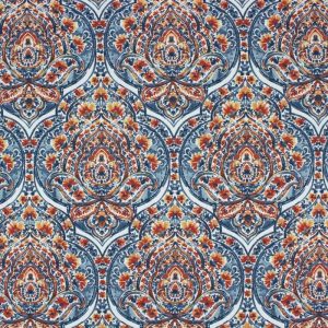 100% Cotton Damask Blue, 2 Yard Precut Fabric