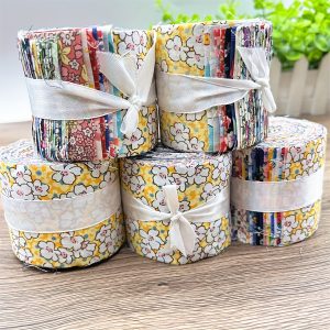 Floral Fabric Jelly Rolls for Quilting, Sewing & Patchwork - 36 Pieces, Cotton Polyester Blend, Hand Wash, Precut 2.55 x 19.7 inch Strips, Assorted Flower Patterns