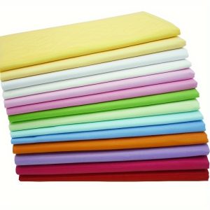 BYY 14pcs Solid Color Fabric Bundle, Pre-Cut Cotton Quilting & Patchwork Sheets, 15.7x19.7 Inch - Ideal for DIY Sewing and Crafts